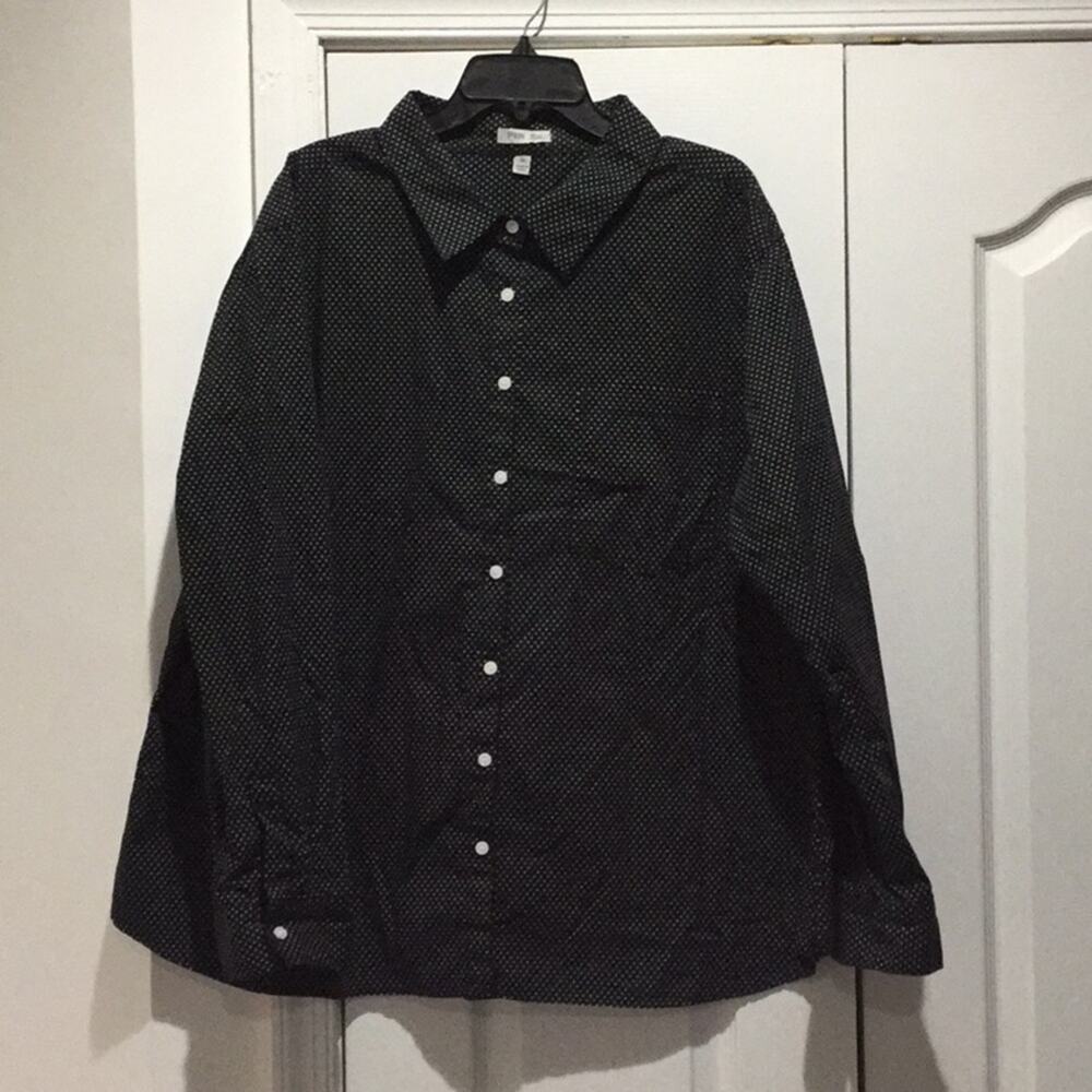 Per se 3x 💯 cotton blk/white dot blouse worn once